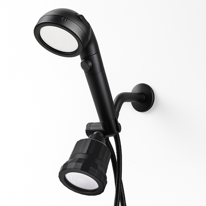 High Pressure Handheld Shower Head + Wall Showerhead Combo